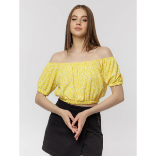 Жіноча коротка блуза S жовтий Divоn ЦБ-00219019 - Інтернет-магазин спільних покупок ToGether