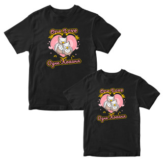 Комплект чорних футболок для закоханих з принтом "Кохаю свою Заю. Він мене кохаэ. Парочка зайців" Кавун ФП012128 S M - Інтернет-магазин спільних покупок ToGether