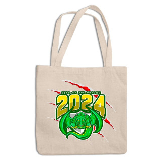 Еко-торба шоппер з новорічним принтом "Year of the Dragon 2024. Дракон 2024" Кавун ЕСШ001314 - Інтернет-магазин спільних покупок ToGether