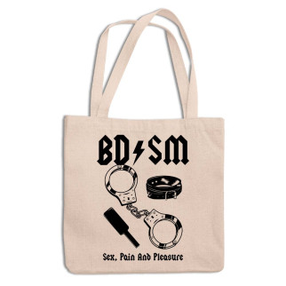 Еко-сумка шоппер з принтом "BDSM. Sex. Pain and pleasure. БДСМ" Push IT Кавун ЕСШ001350 - Інтернет-магазин спільних покупок ToGether