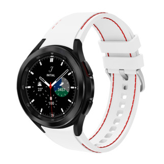 Ремінець силіконовий BeWatch для Samsung Galaxy Watch 4/5/6 Білий з червоним (1gw0205) - Інтернет-магазин спільних покупок ToGether