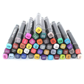 Набір маркерів OPT-TOP різних відтінків у зручній сумці-чохлі для малювання фломастери двосторонні 48шт (1922015800) - Інтернет-магазин спільних покупок ToGether