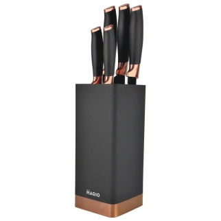 Набір кухонних ножів на підставці 5 шт MAGIO MG-1092 Black - Інтернет-магазин спільних покупок ToGether