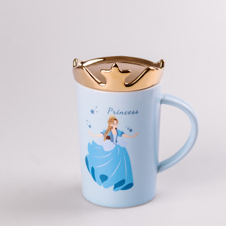Чашка керамічна Princess з кришкою Happy Life 400 мл блакитний (HPCYM0845BL) - Інтернет-магазин спільних покупок ToGether