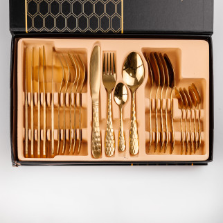 Набір TS Kitchen столових приборів на 6 персон з орнаментом золото (HP96911) - Інтернет-магазин спільних покупок ToGether