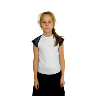 Блуза шкільна Ліо 146 Біло-синя (485165) - Інтернет-магазин спільних покупок ToGether