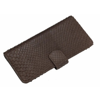 Вертикальне портмоне з пітонової шкіри Ekzotic Leather Коричневий (snw 24) - Інтернет-магазин спільних покупок ToGether