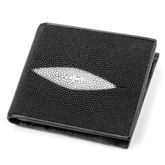 Чоловіче портмоне з натуральної шкіри морського ската Ekzotic Leather Чорне (stw120) - Інтернет-магазин спільних покупок ToGether