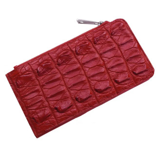 Гаманець візитниця зі шкіри крокодила на блискавці Ekzotic Leather Червоний (cw 85) - Інтернет-магазин спільних покупок ToGether