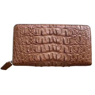 Гаманець із натуральної шкіри крокодила світло-коричневий Ekzotic Leather на блискавці (cw03) - Інтернет-магазин спільних покупок ToGether