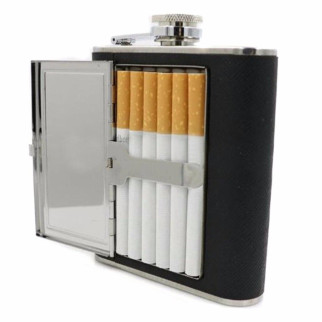 Портсигар фляжка з нержавіючої сталі на 6 сигарет та 142 мл Changfeng AB-3 Black (15698-hbr) - Інтернет-магазин спільних покупок ToGether
