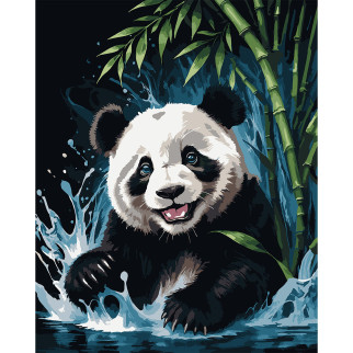 Картина за номерами Santi Весела панда 40*50 см (954805) - Інтернет-магазин спільних покупок ToGether