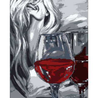 Картина за номерами з алмазною мозаїкою Дівчина та вино 40*50 см Santi (954679) - Інтернет-магазин спільних покупок ToGether