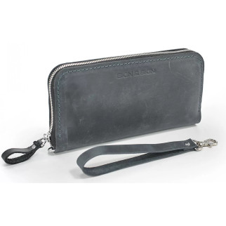 Шкіряний гаманець Skin and Skin Zipper L 21х11.5х2.5 см Сірий (LW06GG) - Інтернет-магазин спільних покупок ToGether