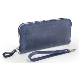 Шкіряний гаманець Skin and Skin Zipper L 21х11.5х2.5 см Темно-синій (LW06nb) - Інтернет-магазин спільних покупок ToGether