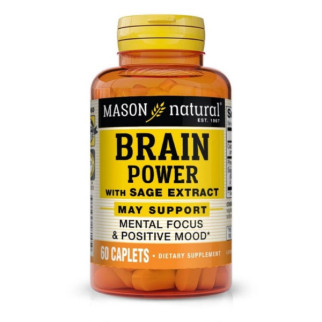Комплекс для профілактики роботи головного мозку Mason Natural Brain Power With Sage Extract 60 Caplets - Інтернет-магазин спільних покупок ToGether