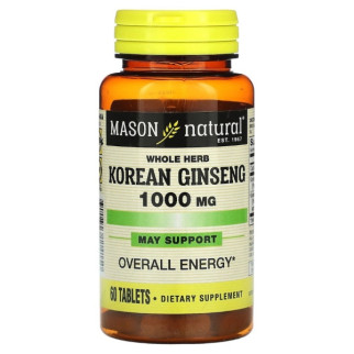 Комплекс для профілактики нервової системи Mason Natural Whole Herb Korean Ginseng 60 Tabs - Інтернет-магазин спільних покупок ToGether