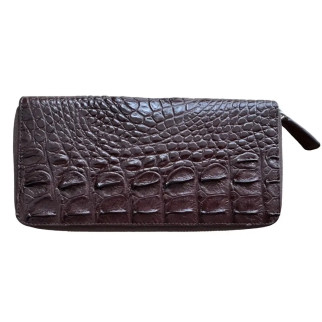 Гаманець із натуральної шкіри крокодила коричневий Ekzotic leather на блискавці (cw03_2) - Інтернет-магазин спільних покупок ToGether