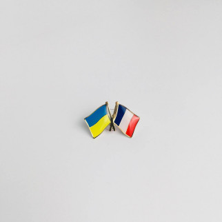 Значок Dobroznak Прапори України Франції 26х17 мм (6095) - Інтернет-магазин спільних покупок ToGether