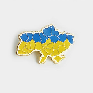 Значок Dobroznak мапа України Жовто-блакитний 30х20 мм (6305) - Інтернет-магазин спільних покупок ToGether