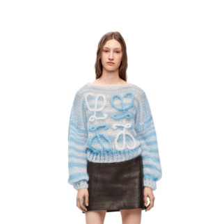 Светр Loewe Anagram Sweater In Mohair White/Blue S - Інтернет-магазин спільних покупок ToGether