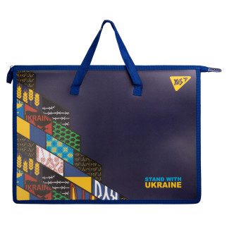 Папка-портфель YES А3 з тканинними ручками Stand with Ukraine (492200) - Інтернет-магазин спільних покупок ToGether