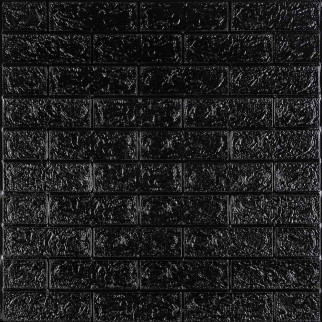 3D панель самоклеюча цегла Чорна 700x770x5мм (019-5) Sticker Wall SW-00000151 - Інтернет-магазин спільних покупок ToGether