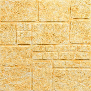 Декоративна 3D панель, що самоклеїться, камінь жовтий мармур 700х700х7мм (152) Sticker Wall SW-00000220 - Інтернет-магазин спільних покупок ToGether