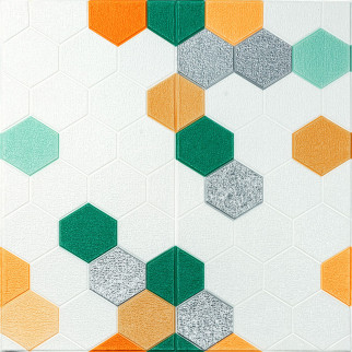 Панель стінова 3D 700х770х4мм мозаїка зелено-жовта (D) Sticker Wall SW-00002015 - Інтернет-магазин спільних покупок ToGether