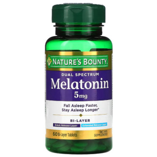 Мелатонін для сну Nature's Bounty Melatonin 5 mg Dual Spectrum 60 Tabs - Інтернет-магазин спільних покупок ToGether