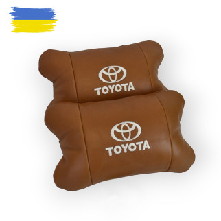 Набір шкіряних подушок 2шт на підголівник Toyota. Комфортні ортопедичні подушки,Тойота - Інтернет-магазин спільних покупок ToGether