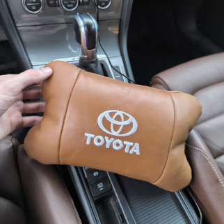 Набір шкіряних подушок 2шт на підголівник Toyota. Комфортні LZ-286 ортопедичні подушки,Тойота - Інтернет-магазин спільних покупок ToGether