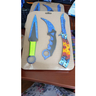 Набір ножів дерево Блискавка в асортименті Жовтогарячий - Інтернет-магазин спільних покупок ToGether