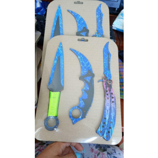 Набір ножів дерево Блискавка в асортименті Синьо-фіолетовий мармур - Інтернет-магазин спільних покупок ToGether