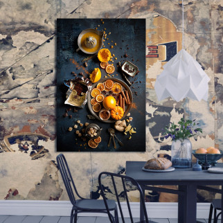 Картина на полотні " для кухні Апельсини, шоколад, кориця" 50*75 см - Інтернет-магазин спільних покупок ToGether