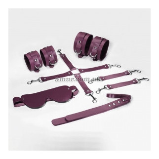 Набір Feral Feelings BDSM Kit 5, фіолетовий, наручники, поножи, хрестовина, маска, паддл - Інтернет-магазин спільних покупок ToGether