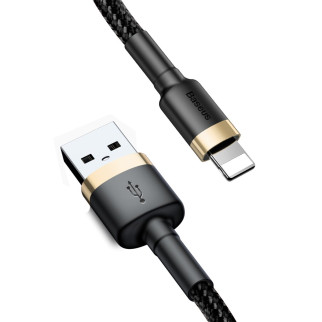 Кабель Baseus Cafule Cable USB For Lightning 2.4A 1m Gold+Black (CALKLF-BV1) - Інтернет-магазин спільних покупок ToGether