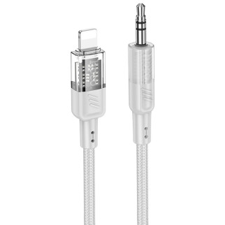 Аудио кабель Aux Hoco UPA27 Spirit transparent (Lightning to AUX 3.5mm) (1.2m) - Інтернет-магазин спільних покупок ToGether