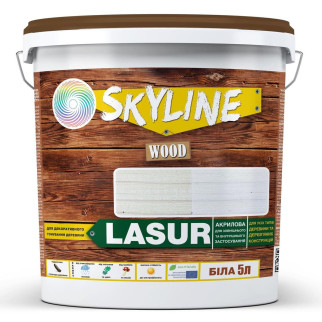 Лазур декоративно-захисна для обробки дерева LASUR Wood SkyLine Біла 5л - Інтернет-магазин спільних покупок ToGether