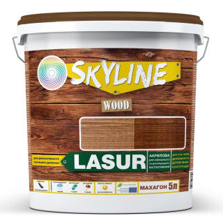 Лазур декоративно-захисна для обробки дерева LASUR Wood SkyLine Махагон 5л - Інтернет-магазин спільних покупок ToGether