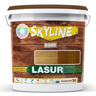 Лазур декоративно-захисна для обробки дерева LASUR Wood SkyLine Каштан 5л - Інтернет-магазин спільних покупок ToGether