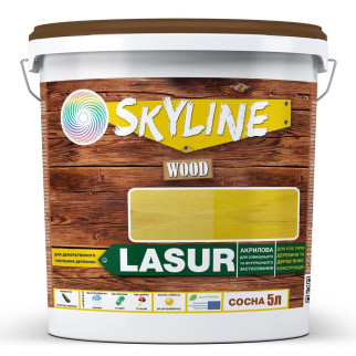Лазур декоративно-захисна для обробки дерева LASUR Wood SkyLine Сосна 5л - Інтернет-магазин спільних покупок ToGether