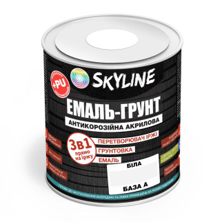 ЕМАЛЬ – ГРУНТ 3 в 1 акрил-поліуретанова шовковисто-матова Skyline Біла 0,9 кг - Інтернет-магазин спільних покупок ToGether