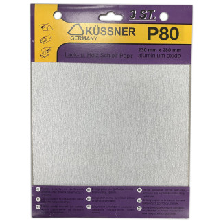 Папір наждачний Kussner PS33 для фарб, лаків та шпаклівок P80, 230x280 мм, уп. 3 шт. - Інтернет-магазин спільних покупок ToGether