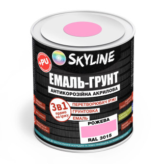 ЕМАЛЬ – ГРУНТ 3 в 1 акрил-поліуретанова шовковисто-матова Skyline RAL 3015 Рожева 0,9 кг - Інтернет-магазин спільних покупок ToGether