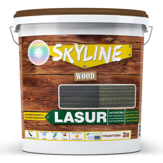 Лазур декоративно-захисна для обробки дерева LASUR Wood SkyLine Графітова 3 л - Інтернет-магазин спільних покупок ToGether