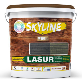 Лазур декоративно-захисна для обробки дерева LASUR Wood SkyLine Графітова 5 л - Інтернет-магазин спільних покупок ToGether