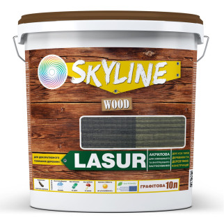 Лазур декоративно-захисна для обробки дерева LASUR Wood SkyLine Графітова 10 л - Інтернет-магазин спільних покупок ToGether