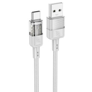 Дата кабель Hoco U129 Spirit Transparent USB to Type-C 3A (1.2m) - Інтернет-магазин спільних покупок ToGether