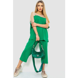 Костюм жіночий повсякденний батал, колір зелений, 102R5237 - Інтернет-магазин спільних покупок ToGether